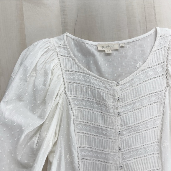 FOREVER THAT GIRL x Anthropologie verushka white embroidered peasant blouse top - Picture 7 of 12